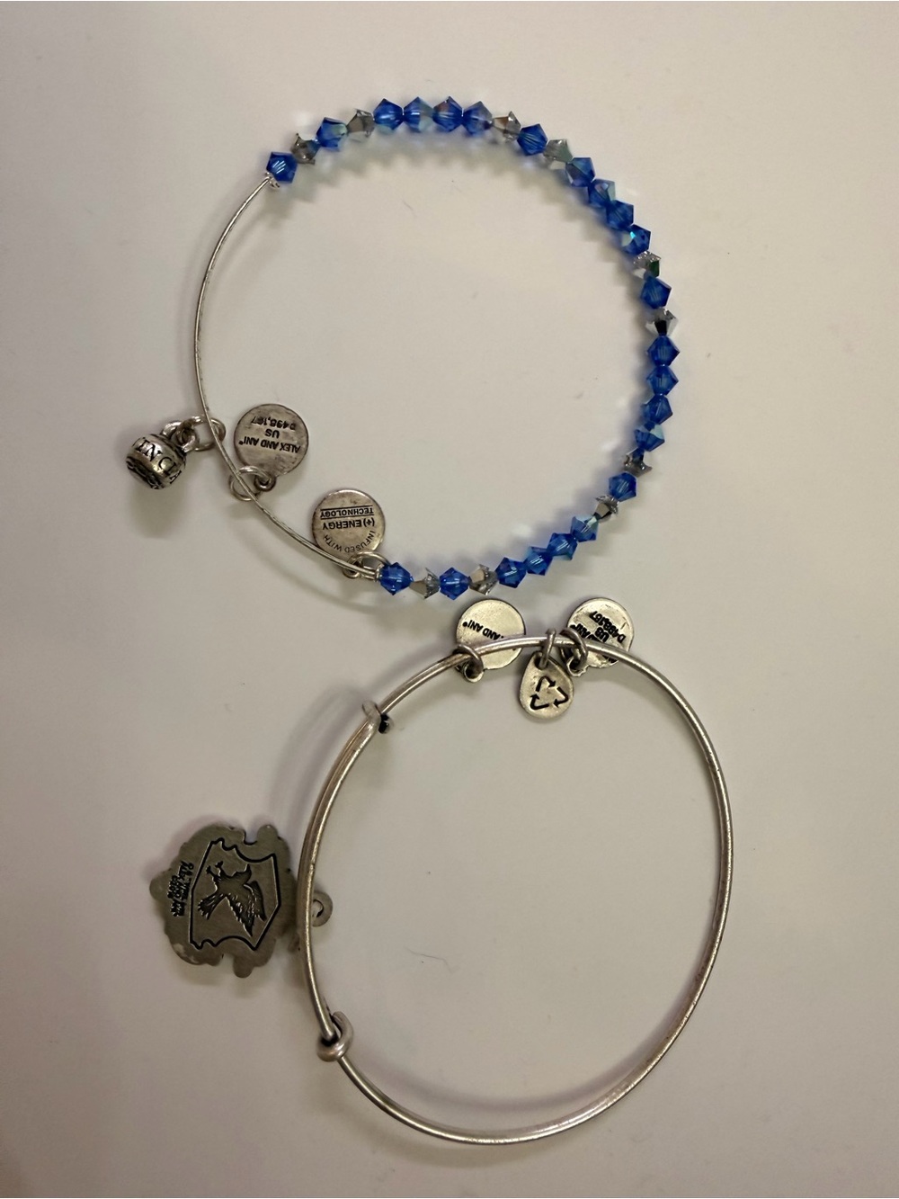 Alex and Ani Harry Potter Ravenclaw Bracelet Lot Blue Crystal & House Crest - Picture 2 of 3